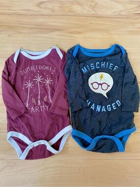 Harry Potter Baby Bodysuits Set of 2 Size 3-6 Months